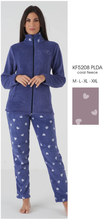 ART. KF5208 PLDA- pigiama donna m/l coral fleece kf5208 plda - Fratelli Parenti